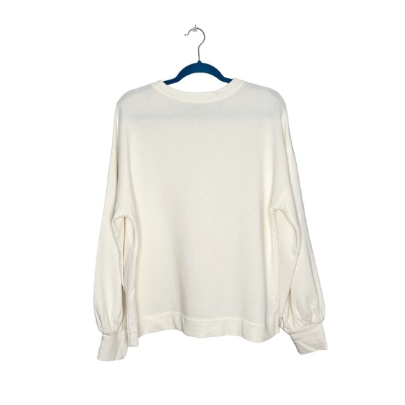 NWT LOFT White Eyelet Pullover Poet Sleeve Knit Blouse - Picture 12 of 12